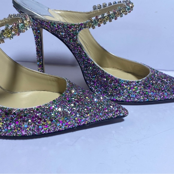 JIMMY CHOO BING 100 RHINESTONE SANDALS - Picture 3 of 8